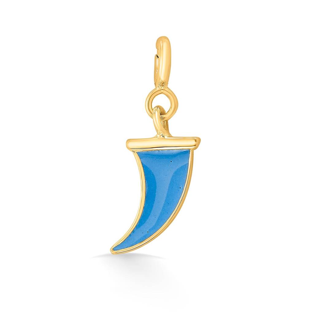 Tiger Tooth Enamel Charm 925 Sterling Silver Pendant(Without Chain) : NCRYY00500003