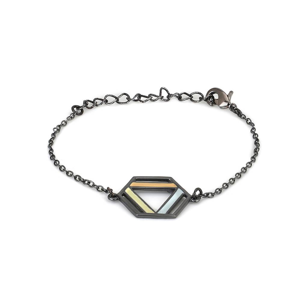 Benzene Black Rhodium Enamelled Adjustable Bracelet : 8905124434989