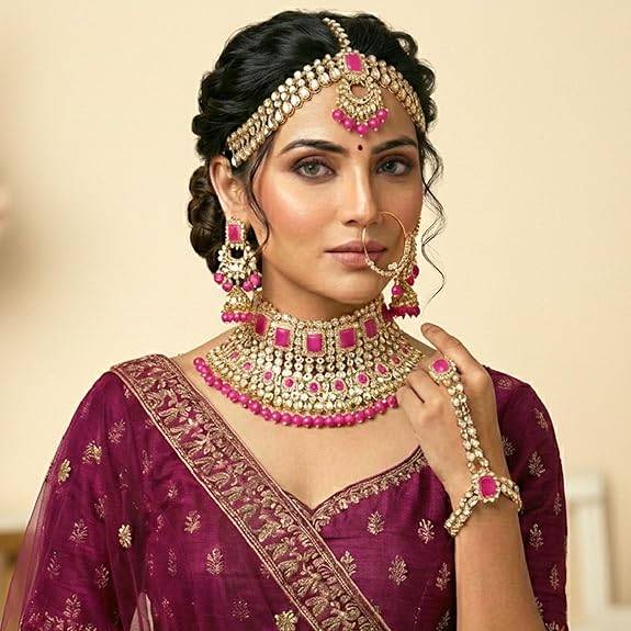 Jodha Akbar Style Bridal Jewellery Set Gift For Women : PF36BRC02RP