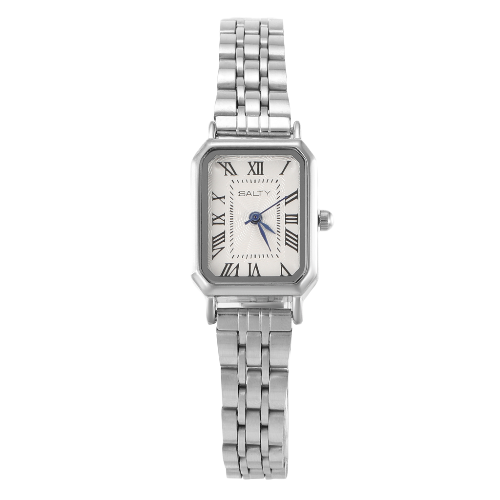 White Dial Silver Quartz Watch For Women : WT-S-0001-S-WH