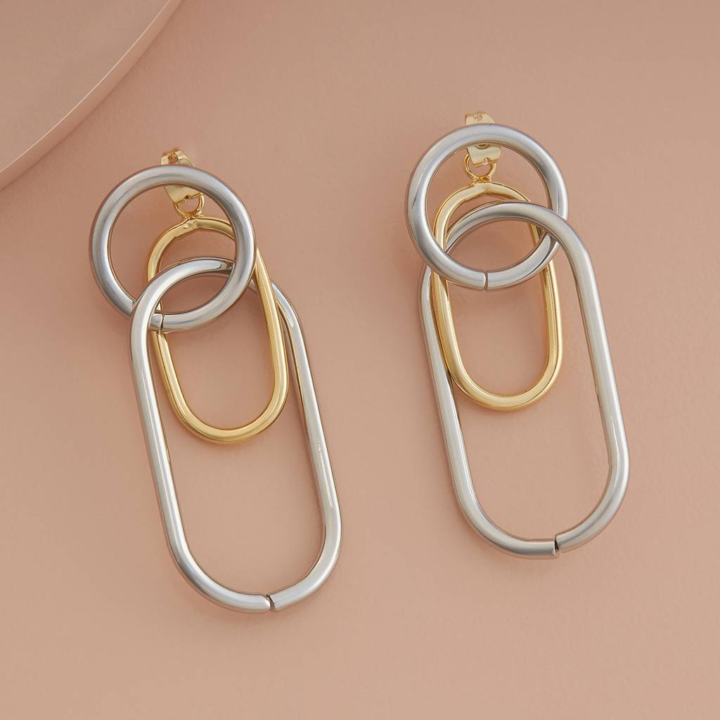 Rhodium-Gold - Plated Casual Wear Trendy Earring - 439090 : 439090