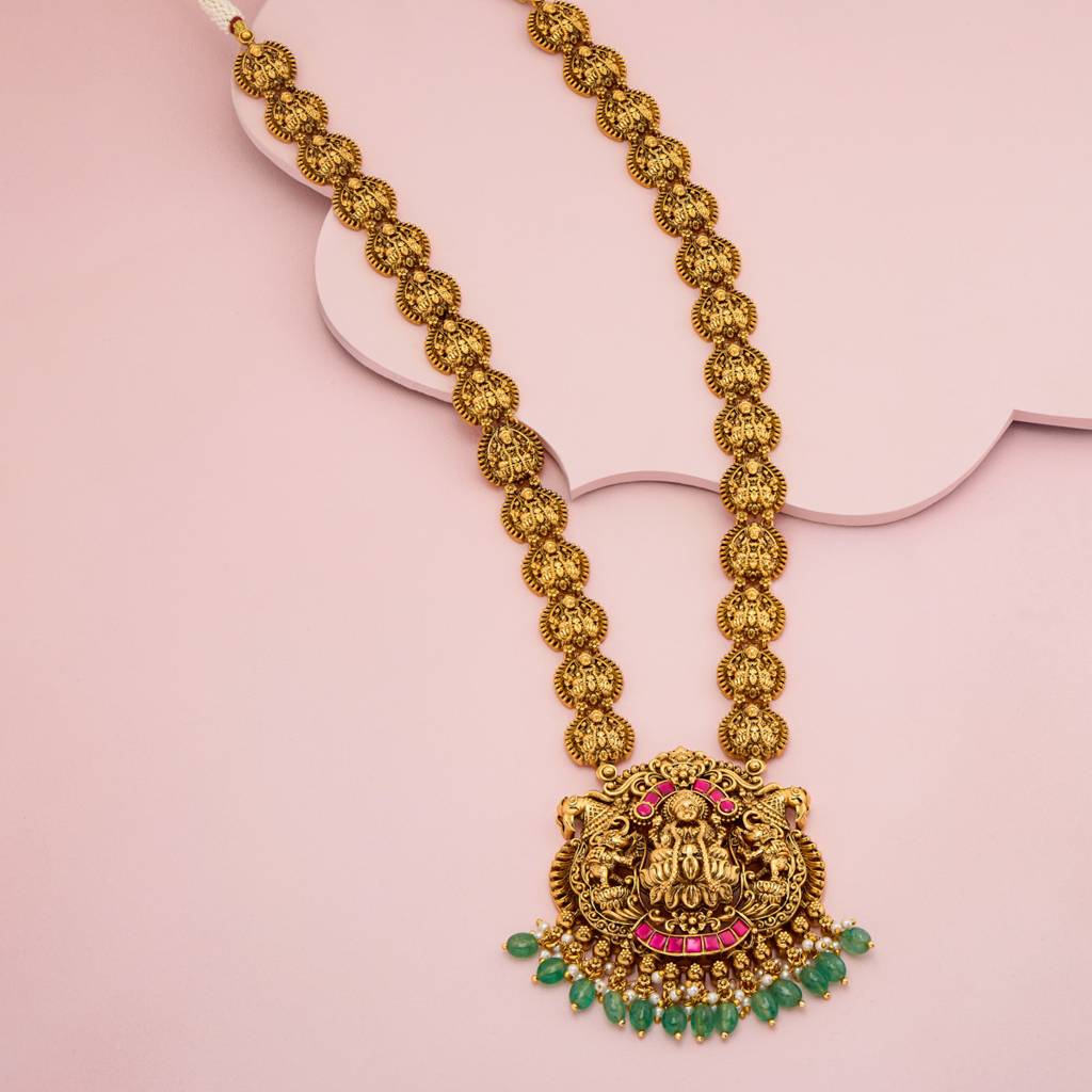 Ruby-Green Gold - Plated Bridesmaid Antique Necklace - 467538 : 467538