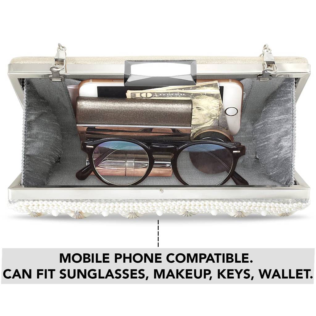 Clutch Purses For Women Wedding Handmade Evening Sling Handbags Party Bridal Clutch (C35W) : C35W