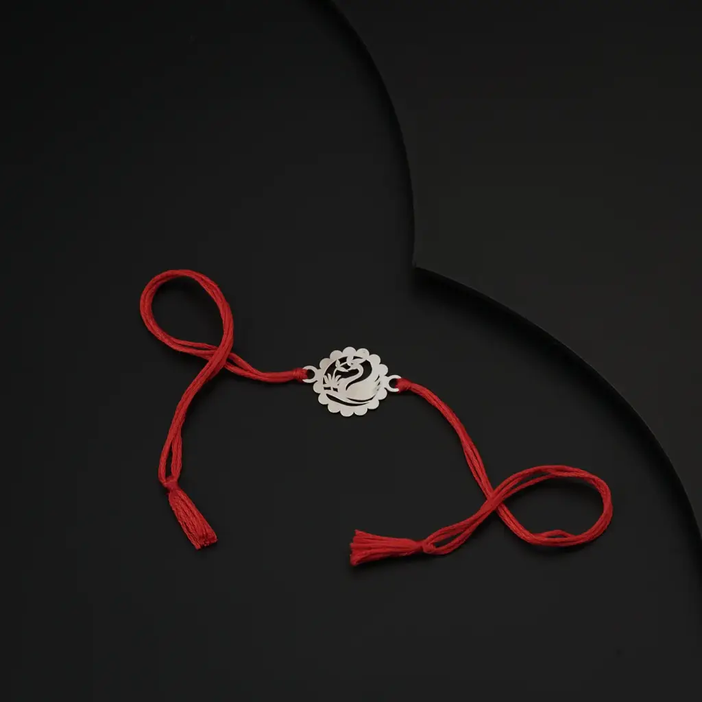 Silver Laser Cut Rakhi : 54370199