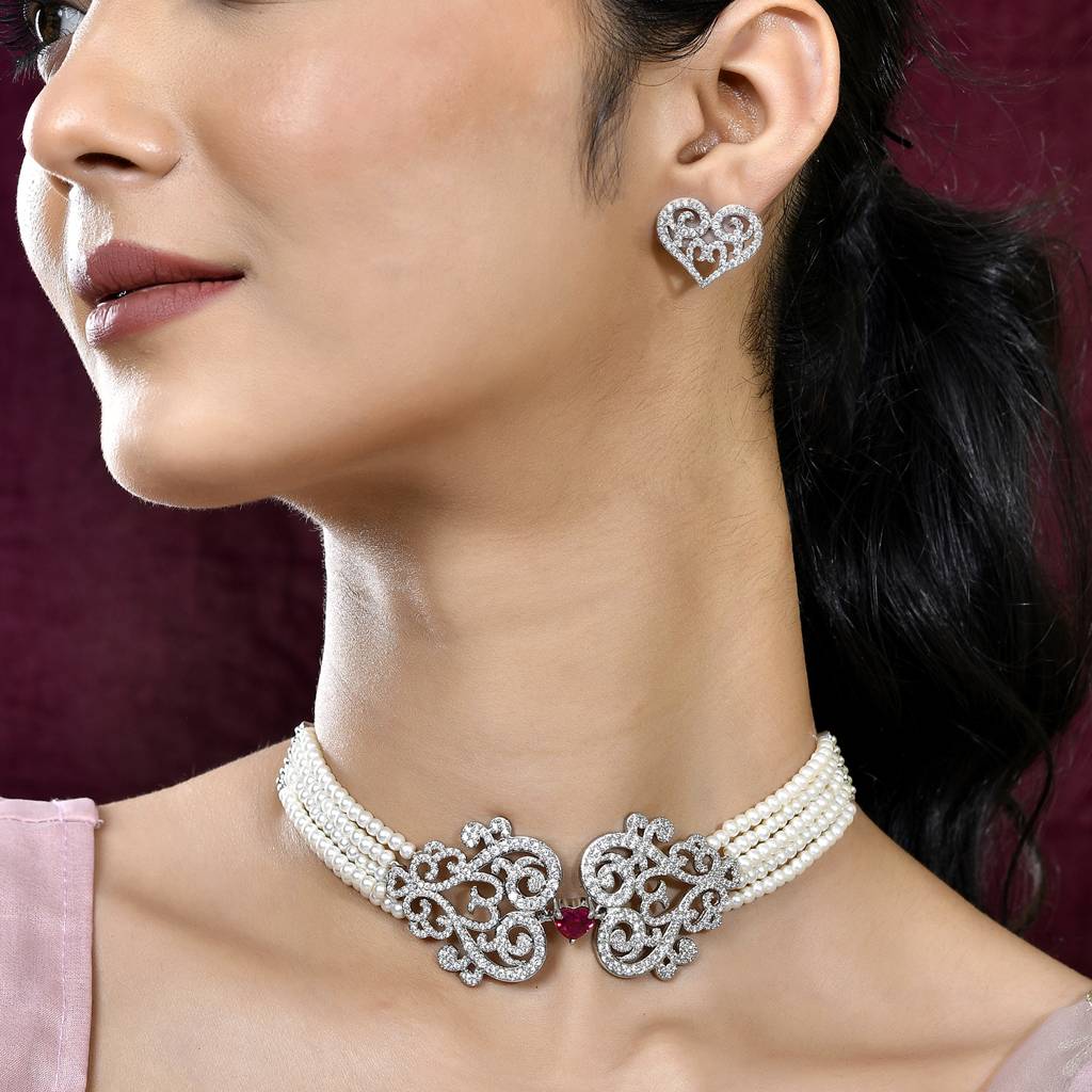 Royal Romance Noorie Statement Choker Set : 8905124551693