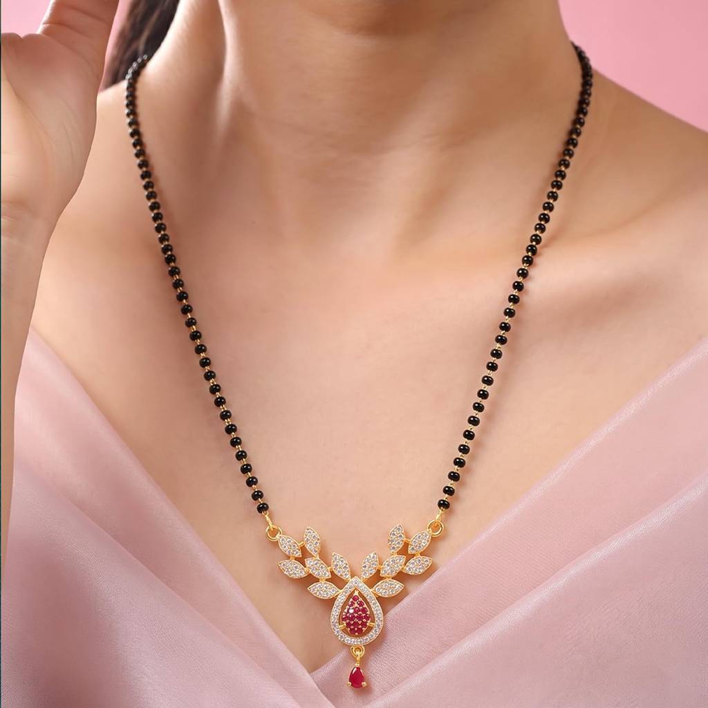 Mangalsutra For Women | Festive & Bridal Jewellery, Anniversary Birthday Gift For Her, Short Mangalsutra, Black  : PF04MS24RPW