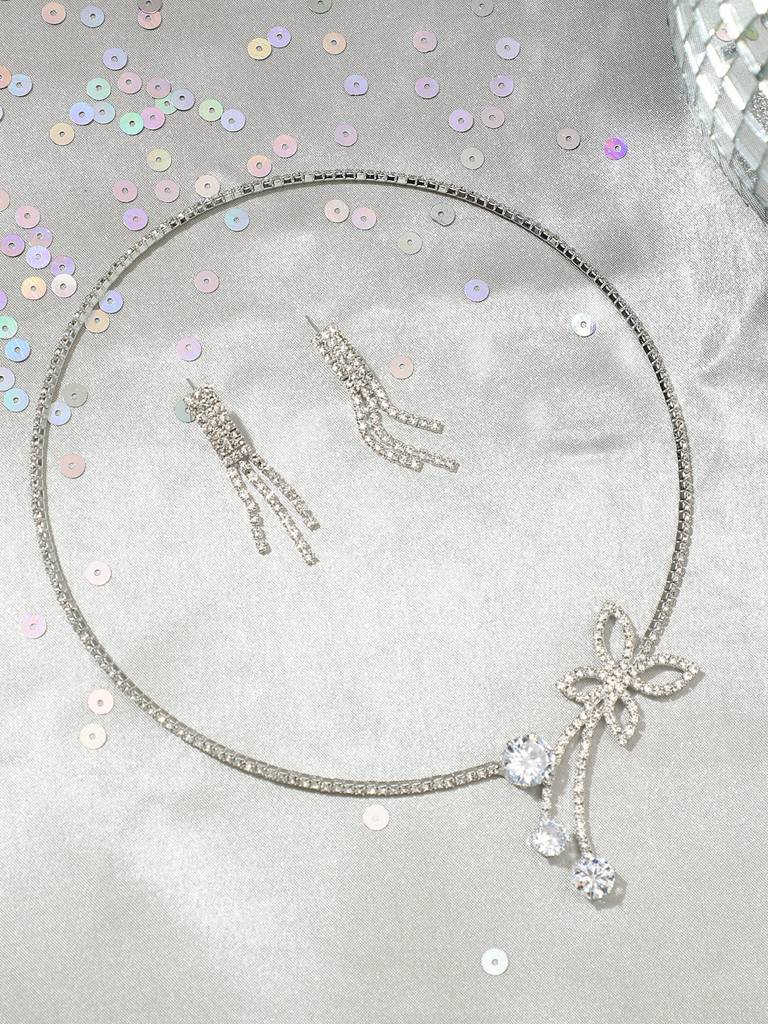 Nina-Silver Plated Designer Stone Casual Necklace For Women : SOHNCK3375
