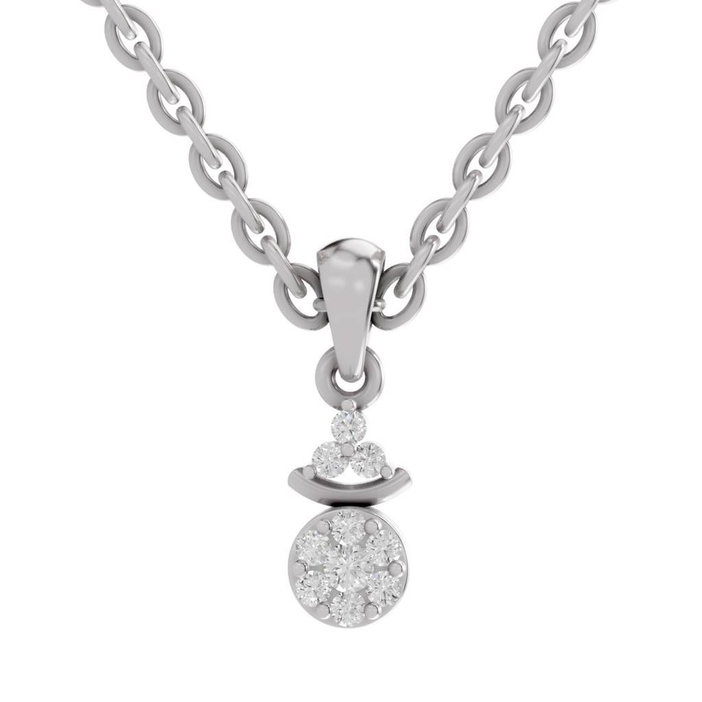 Lab Grown Diamond 0.09 Carat Pendant 14K : SPP16371-PD-14KW-009CT