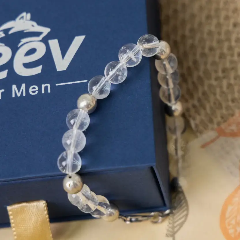 Sphatik Crystal Silver Bracelet : ZV-BRC-NAT-010