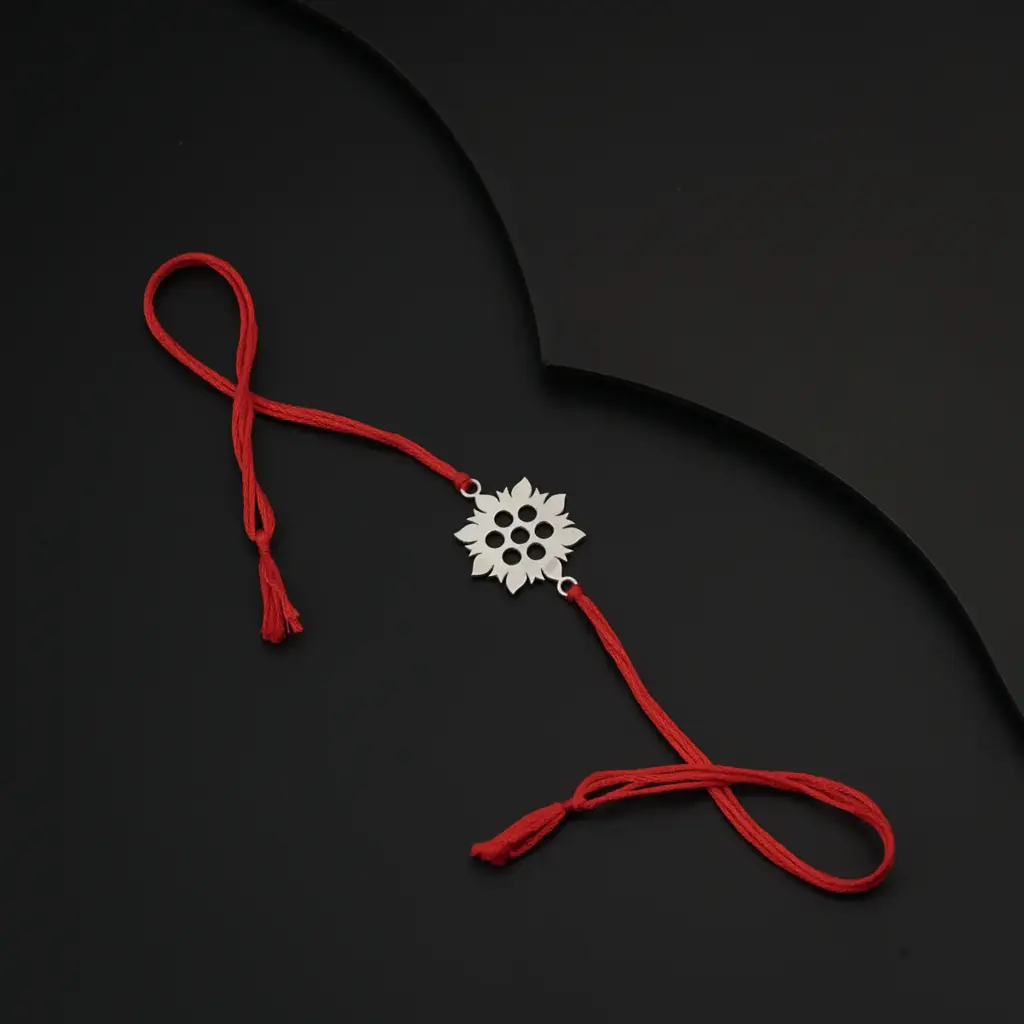 Silver Laser Cut Rakhi : 81846679