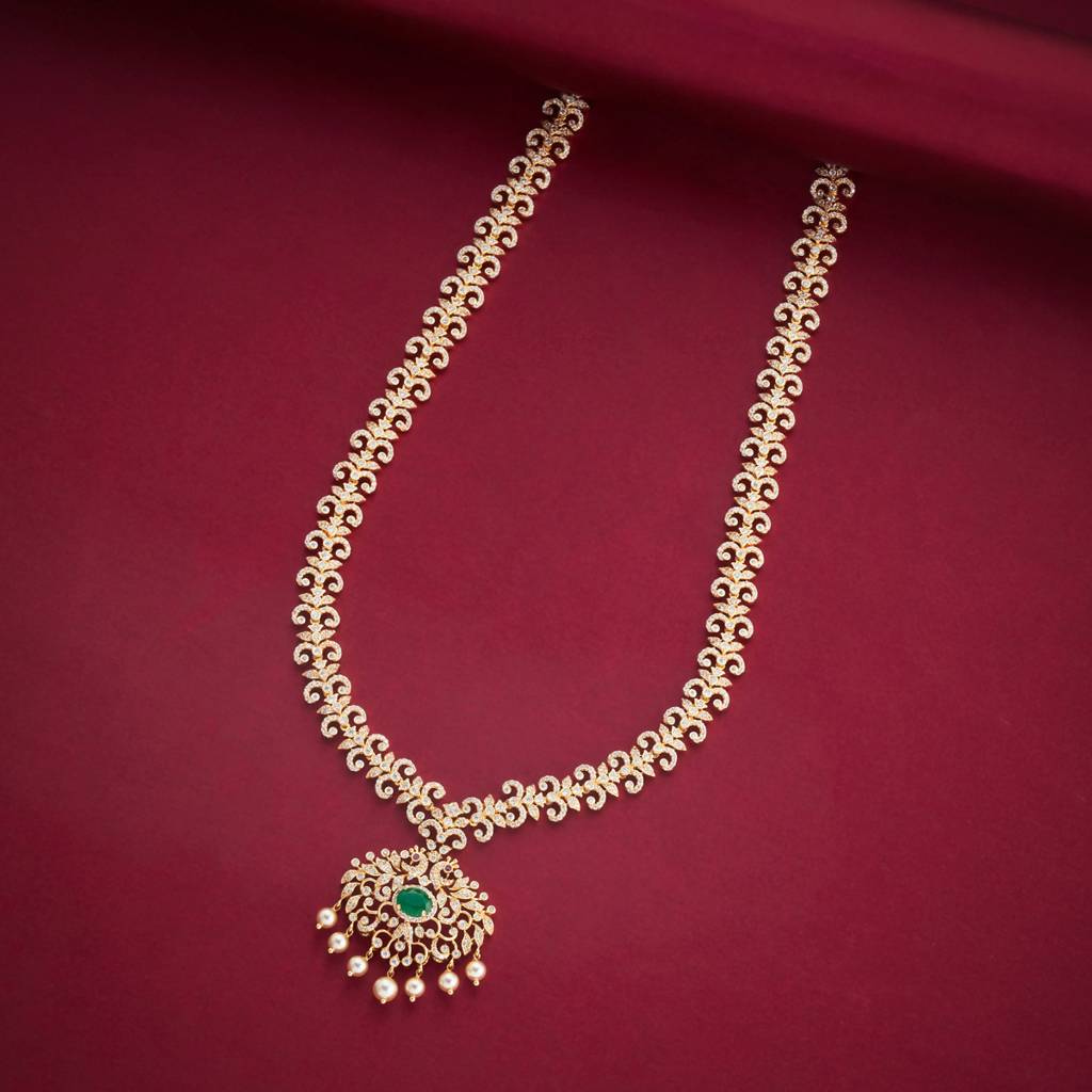 Gold Plated - Party Wear Zircon Necklace - 462468 : 462469
