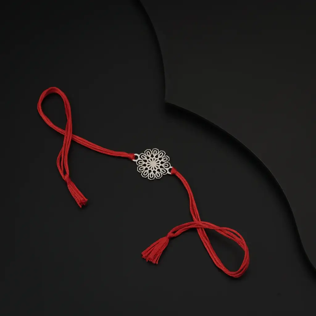 Silver Laser Cut Rakhi : 43065239