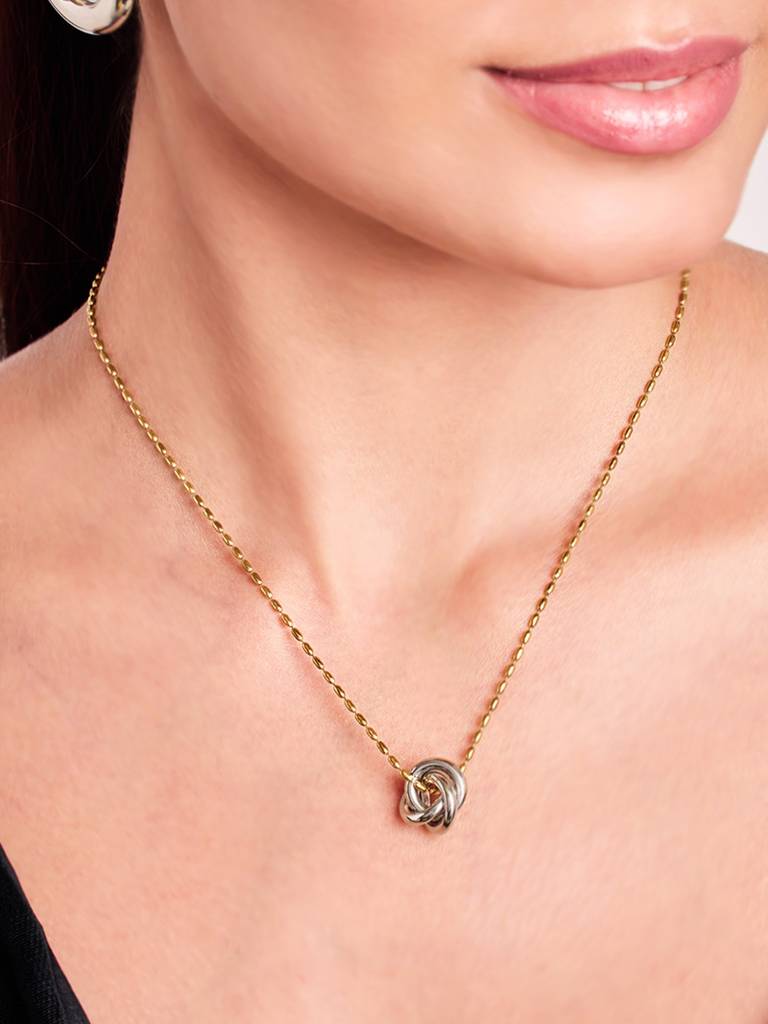 Elra Dual-Tone Flow Necklace Stainless Steel Waterproof & Anti-Tarnish : N33SJSS0T
