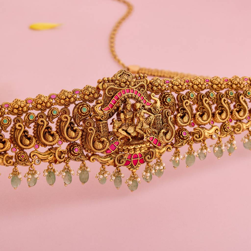Ruby-Green Gold - Plated Bridal Antique Belt - 457466 : 457466