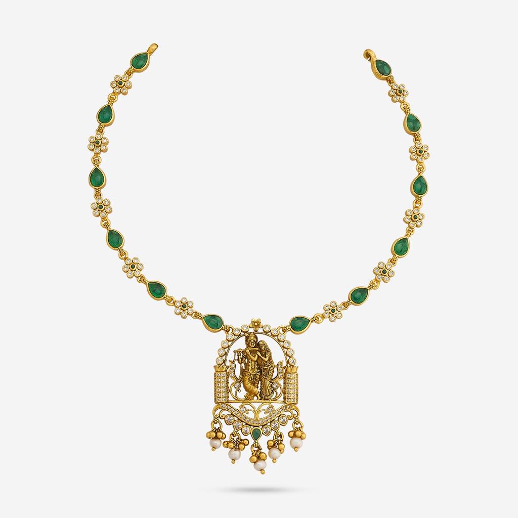 Oxidised Gold Plated - Bridesmaid Temple Necklace - 429734 : 429735