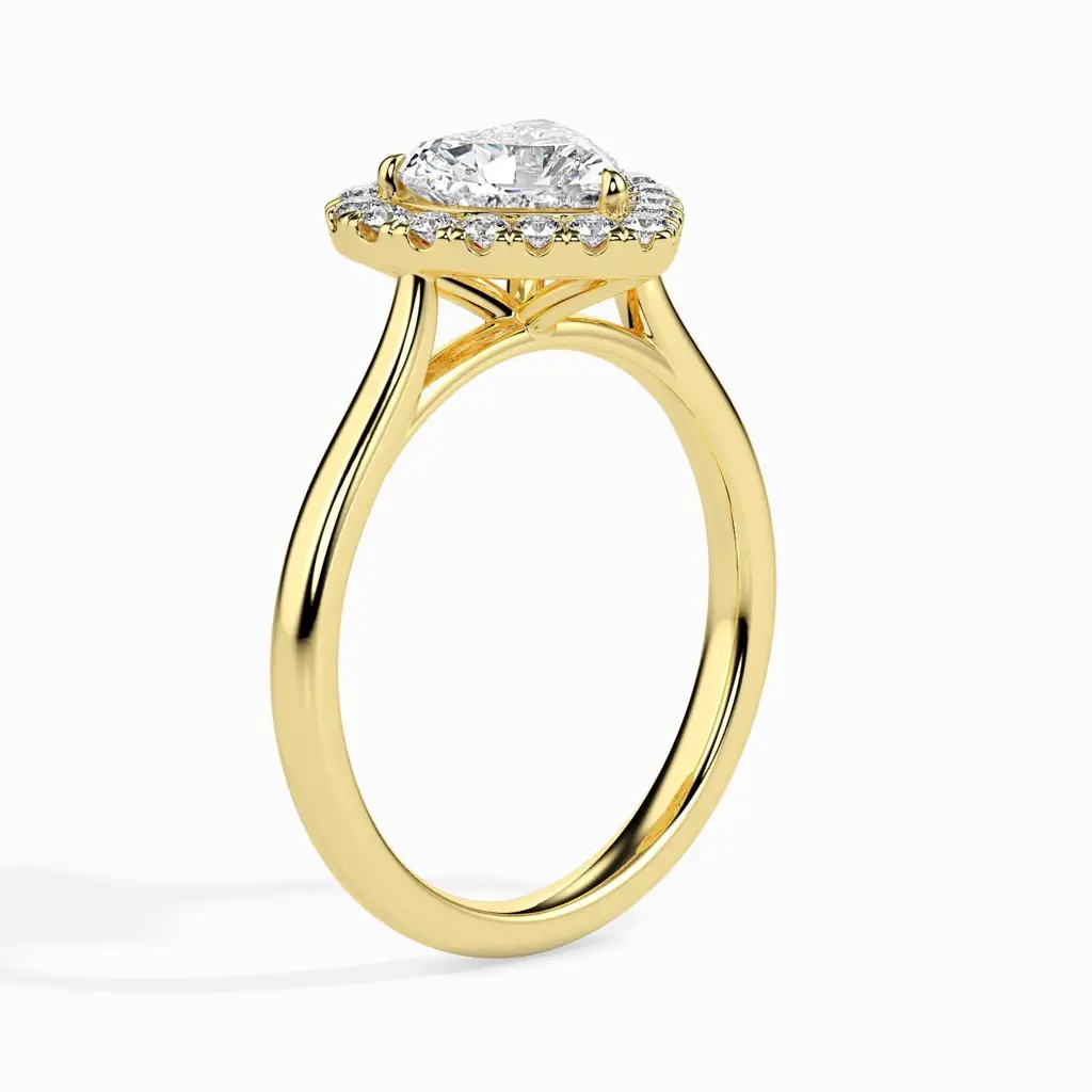 1 Carat Heart Solitaire Ring With Halo : 09kRoseZNR140F10