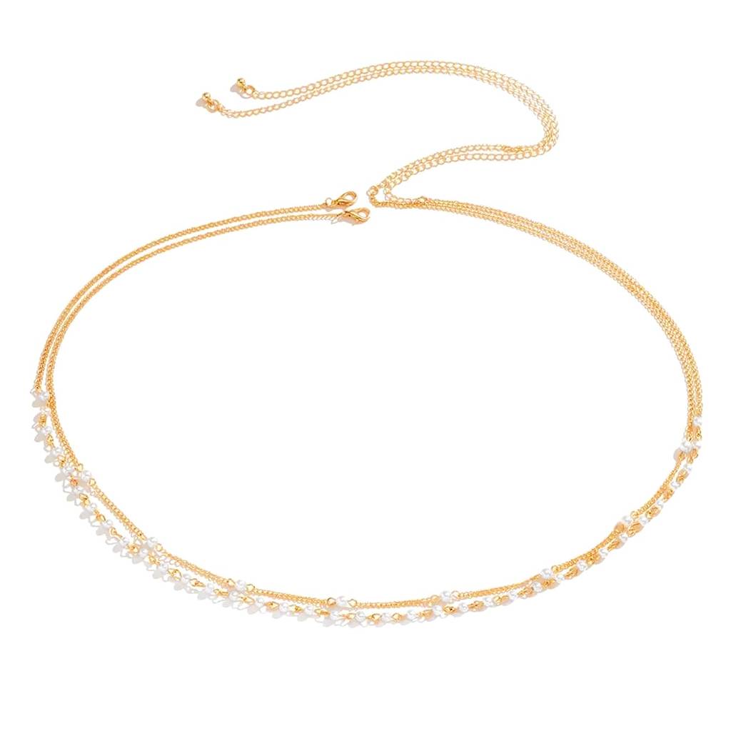 Gold Plated Beads Studded Belly Chain Kamarbandh Waist Chain Belt Body Chain Jewellery For Women & Girls : PX8BCH017