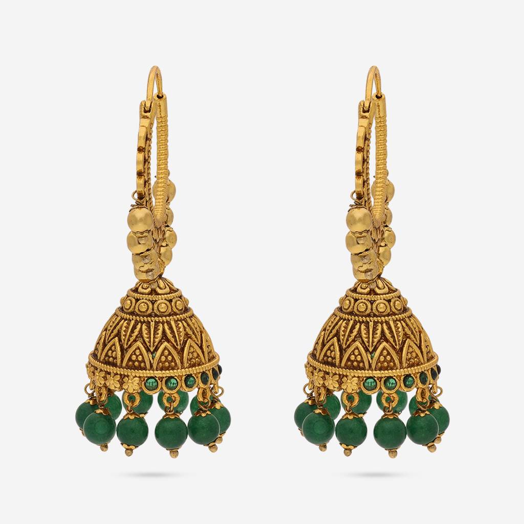 Green Gold - Plated Festive Antique Earring - 442839 : 442839