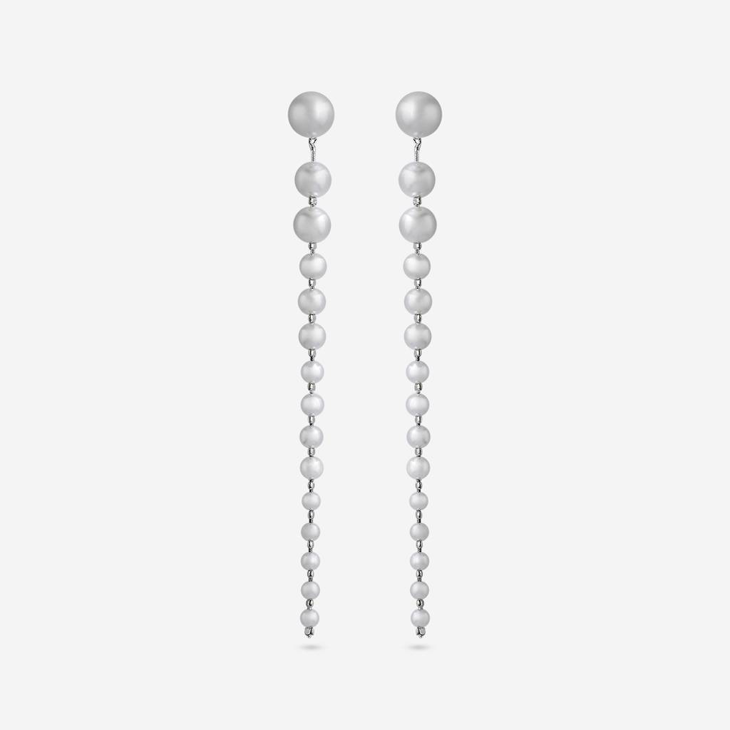Pearl Rhodium - Plated Casual Wear Trendy Earring - 450941 : 450941