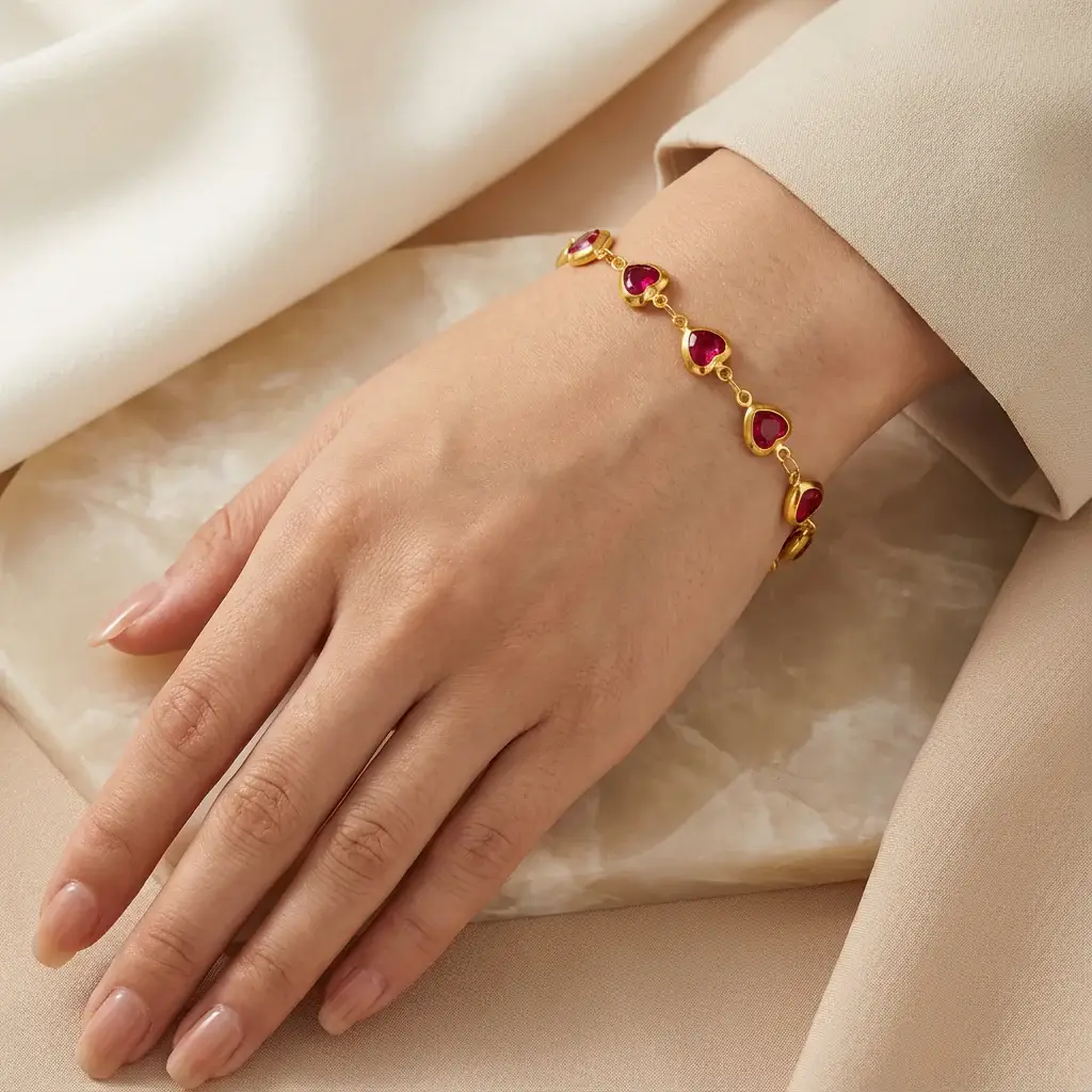 Ruby Princess Heart Bracelet : PST205