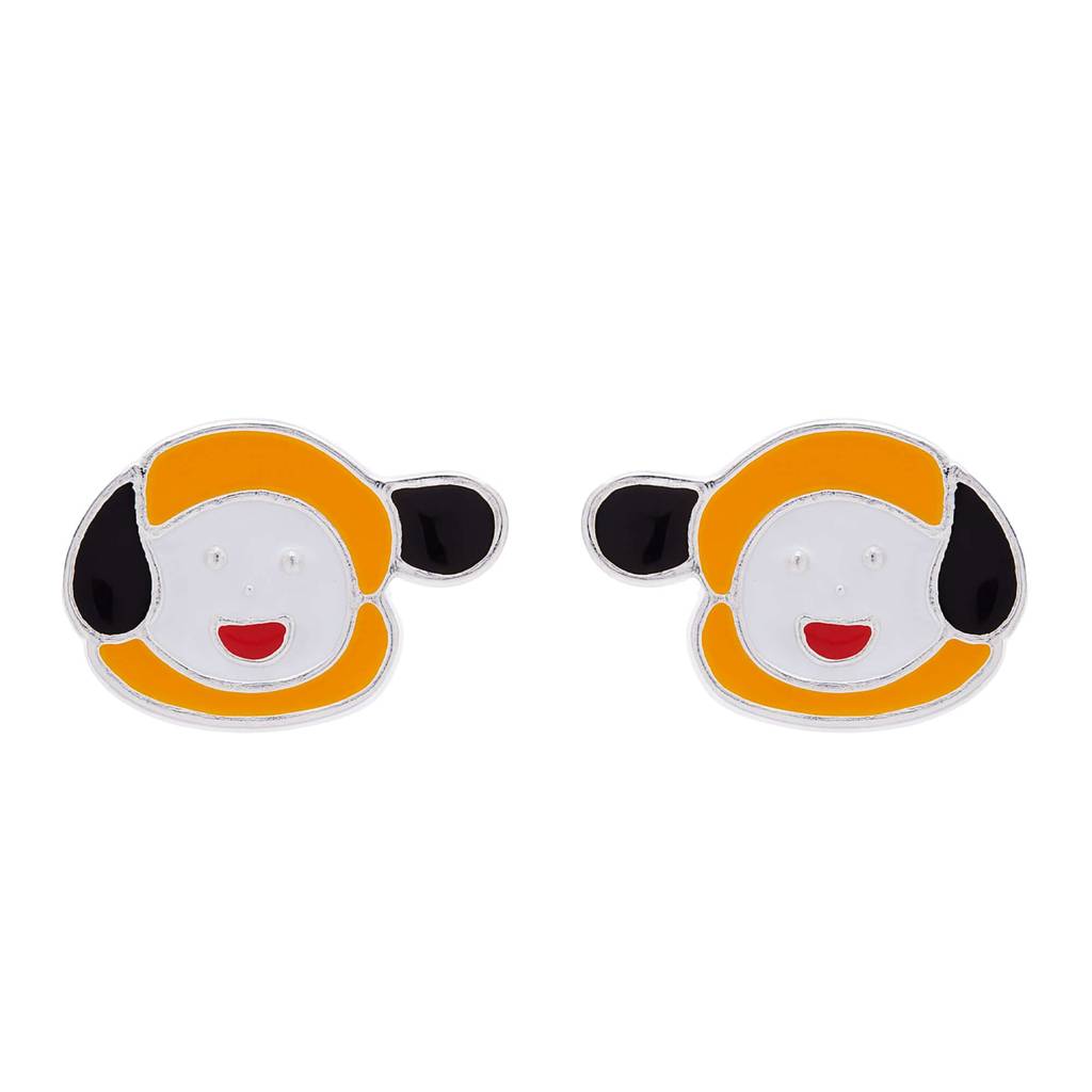 Nipura Happy Puppy Enamel 925 Sterling Silver Stud Earrings For Kids : NERWW01400306