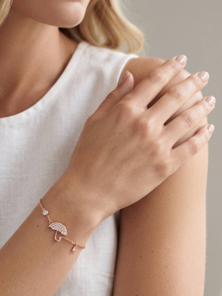 925 Silver Rainshield Charm Bracelet For Women : BR-89