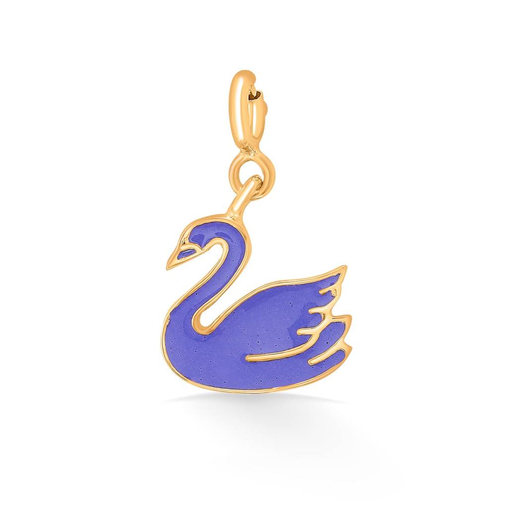 Purple Swan Charm 925 Sterling  Silver Pendant(Without Chain) : NCRYY00500008