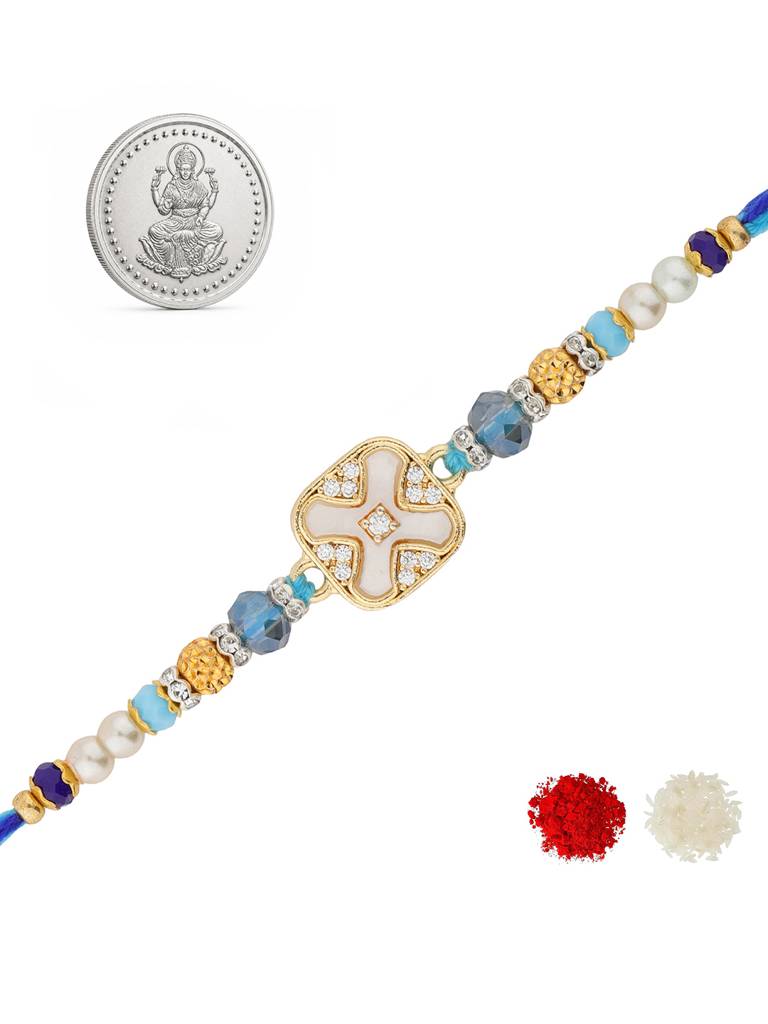 Pearl Bloom Silver Blessings Rakhi Box : 8905124585254