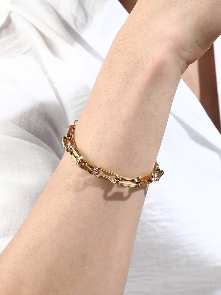 Men'S The Mechanical-Link Chain Bracelet - California Gold : SOHIBR6439