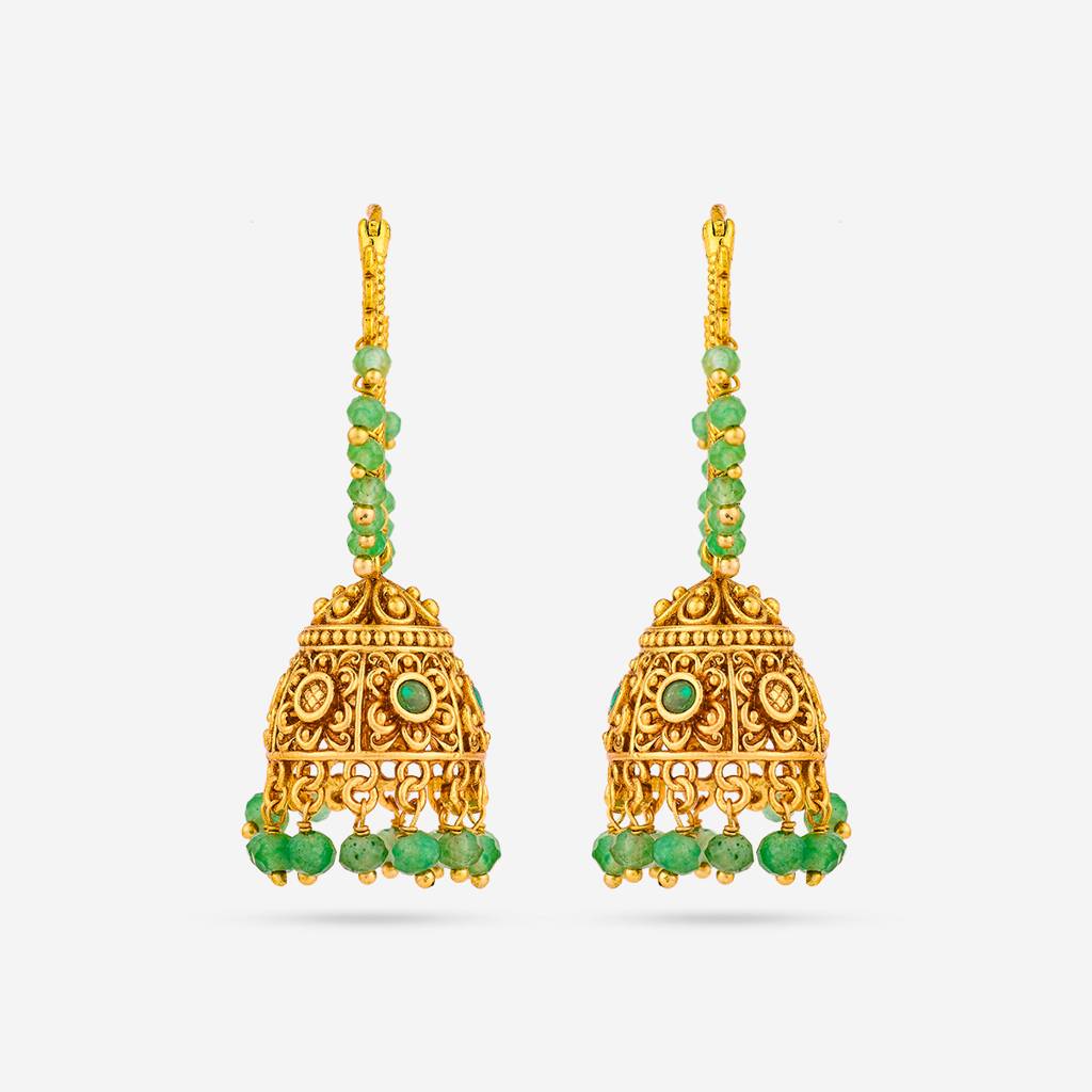 Green Gold - Plated Festive Antique Earring - 442841 : 442841