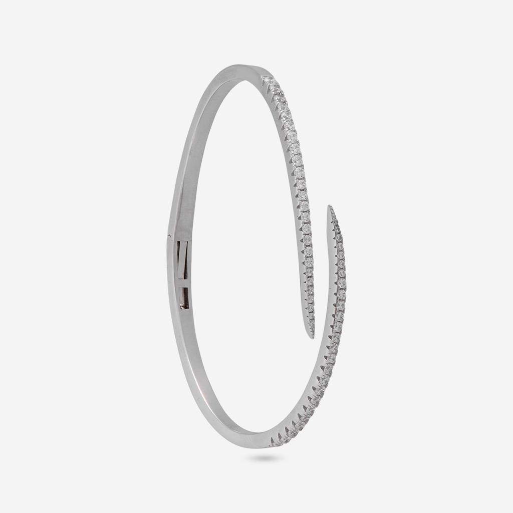 White Rhodium - Plated Office Wear Silver Kada - 465928 : 465928