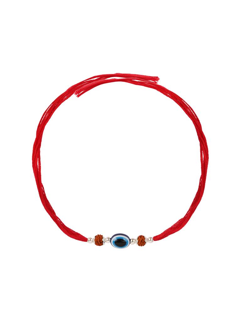 Silver Evil Eye Rudraksha Rakhi : BERA508