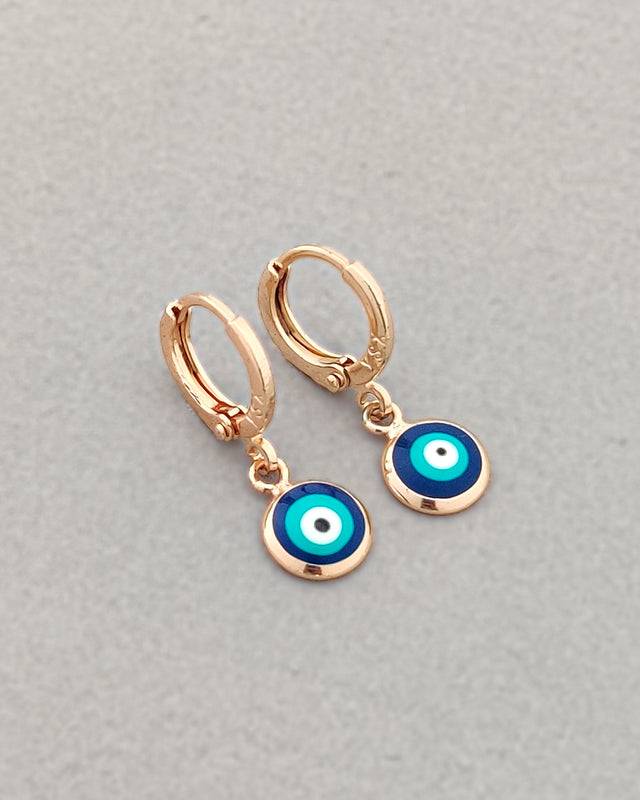 Evil Eye Drop Huggie Hoops : E-HU-51-0