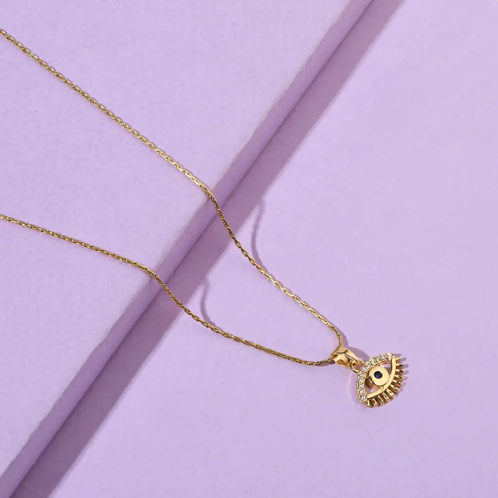 Eye On You Gold Necklace : NS13736-G-BLU