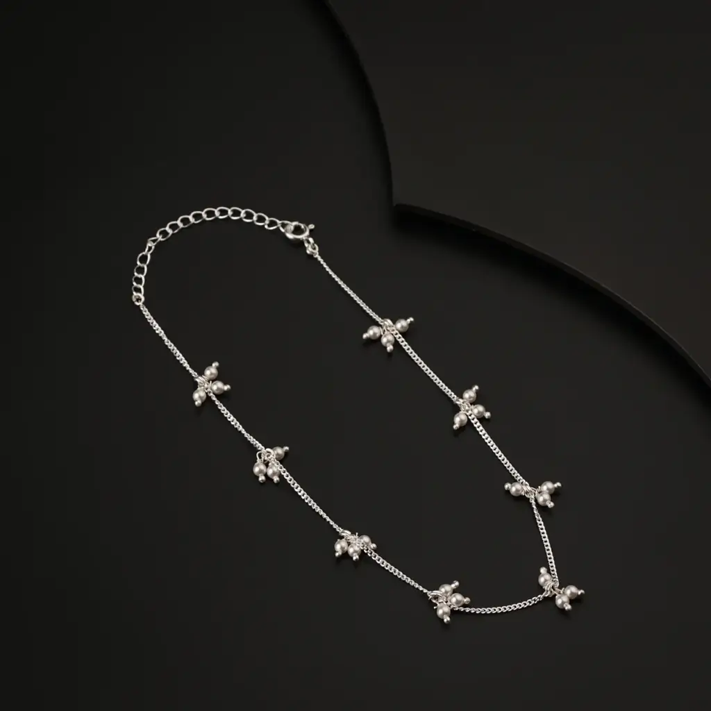 Silver Baby Necklace With Pearls : 67456919
