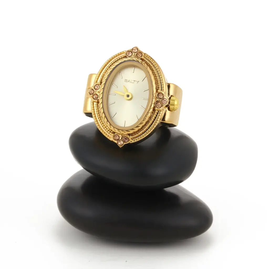 Royale Rope Style Watch Ring - For Women : WTR-S-0043-G-G