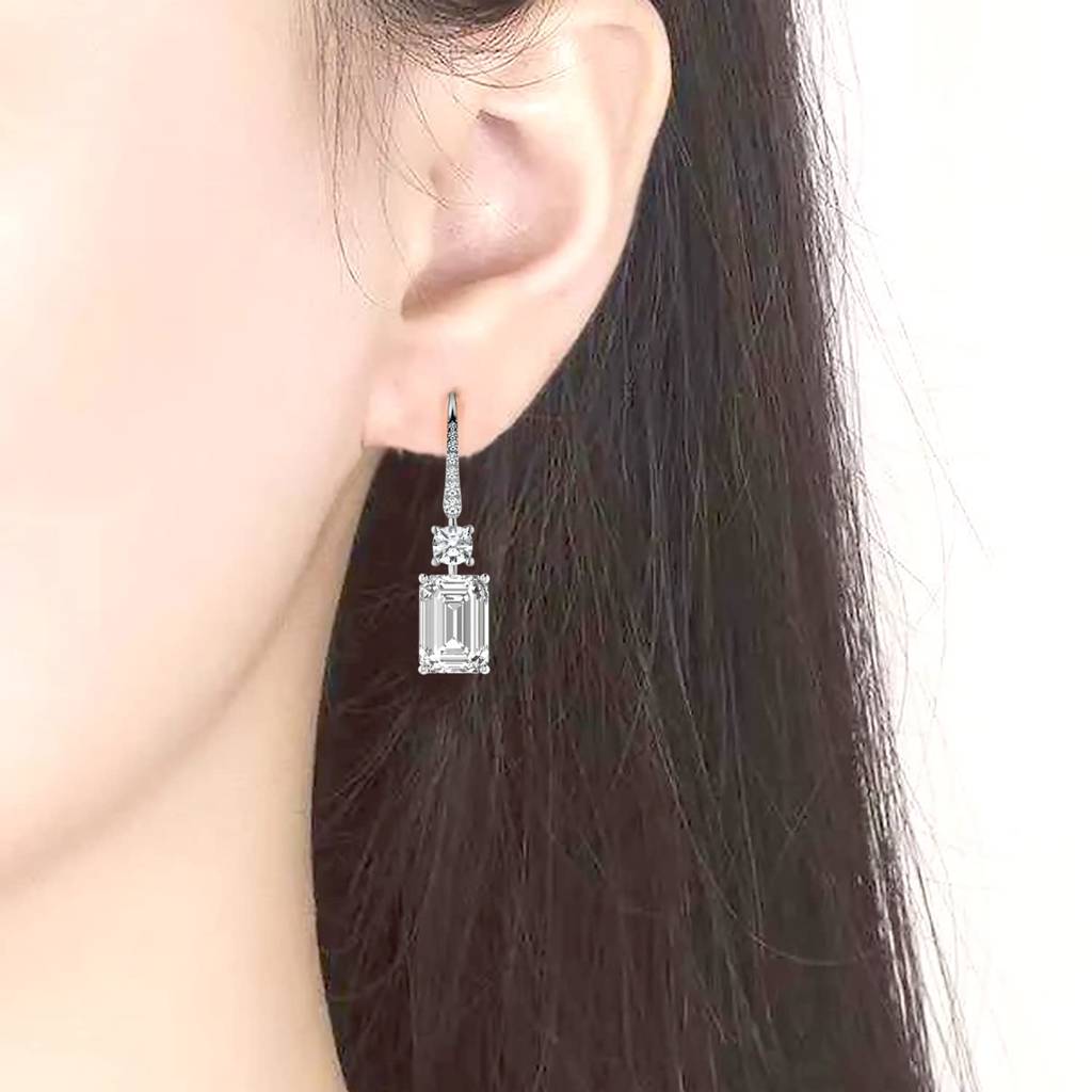 American Diamond Studded Silver Plated Drop Earrings Fashion Stylish Jewellry Gift For Girls & Women (Px8E83) : PX8E83