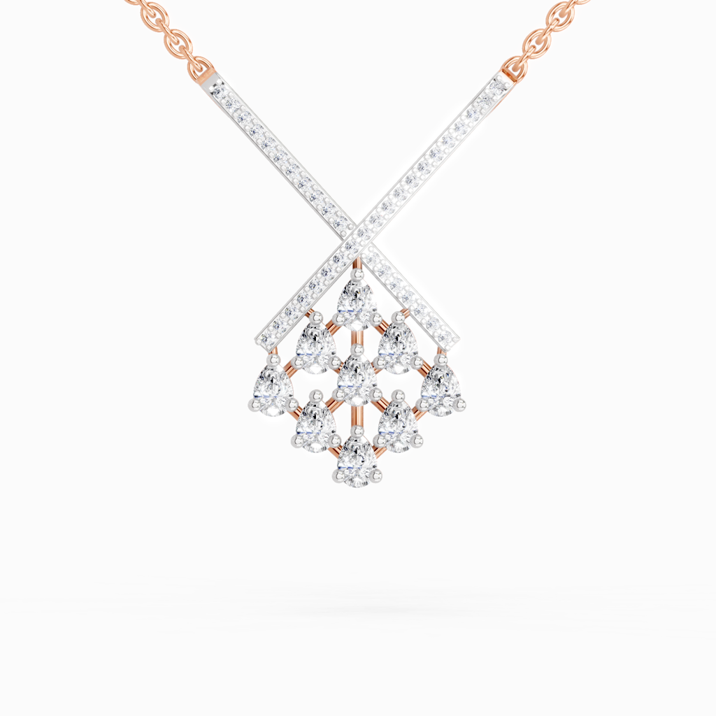 Lab Grown Diamond 0.94 Carat Pear Fashion Pendant Pendants14K : SPN19568-NK-14KR-094CT