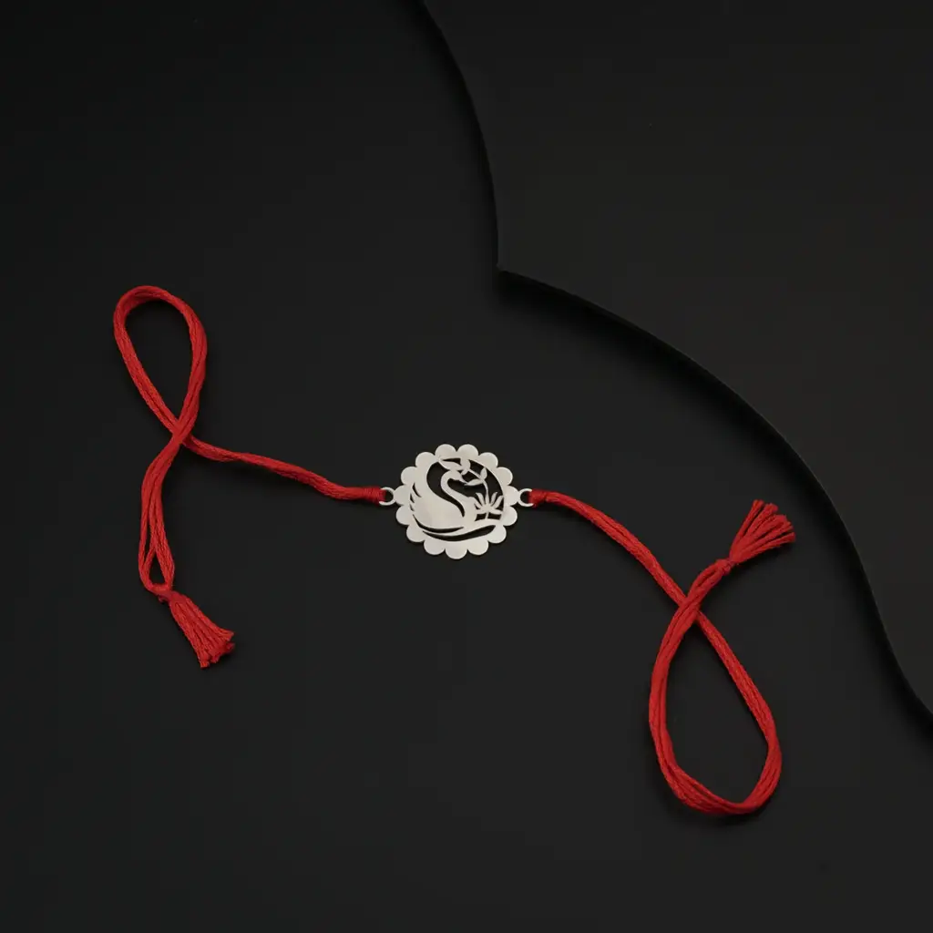Silver Laser Cut Rakhi : 37879959