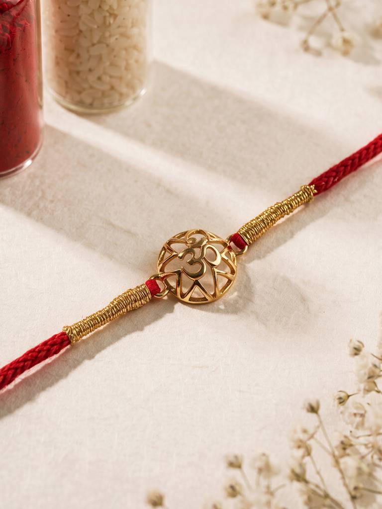 Timeless Om Circle Fine Silver Rakhi : RKS0028
