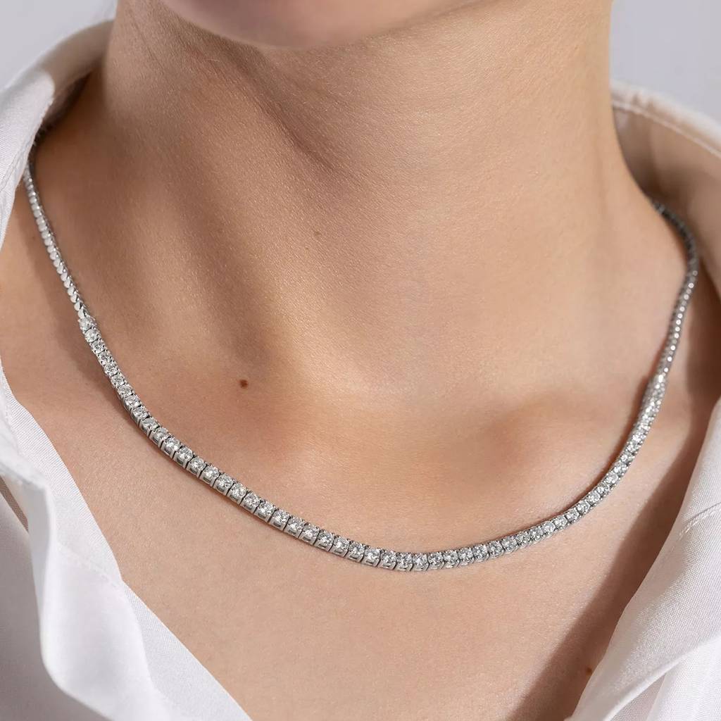 Crystal Studded Tennis Necklace Chain Fashion Jewellery For Women & Girls : PX9N196S