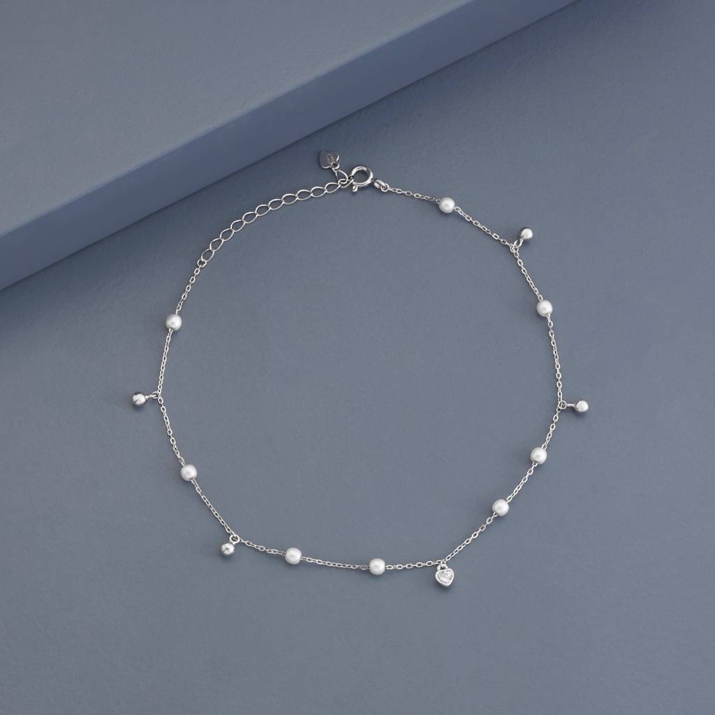 Pearl - Office Wear Silver Payal - 466109 : 466110