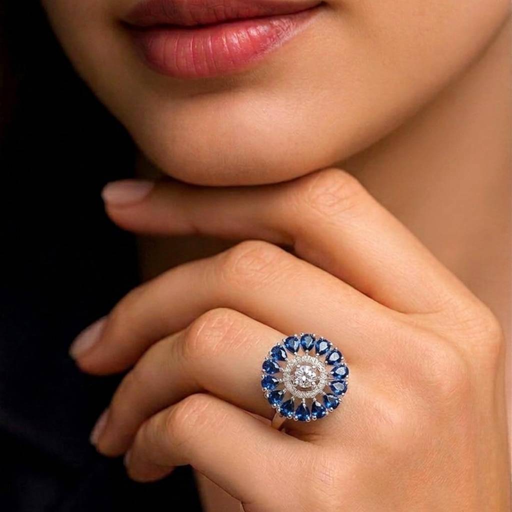 Ethnic Gold Plated Adjustable Fancy Finger Ring For Women : PF04R12SB