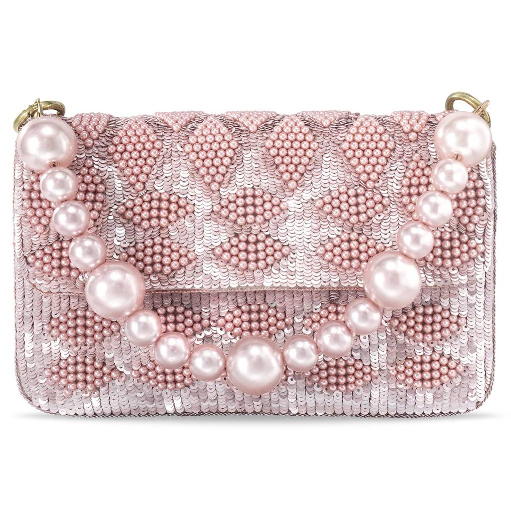 Pink Clutch Purses For Women Wedding Handmade Evening Handbags Party Bridal Clutch (C54Pk) : C54PK