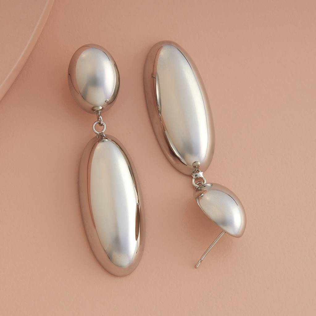 Rhodium - Plated Casual Wear Trendy Earring - 438198 : 438198