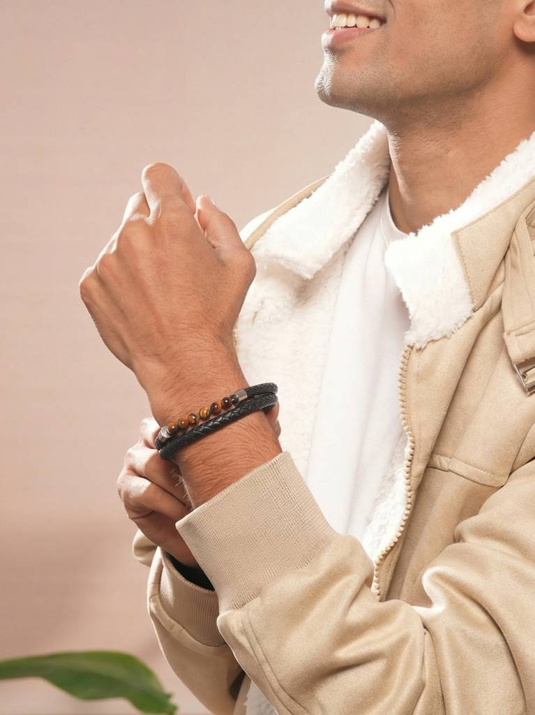 Tigers Eye Dual Bracelet : Z-MN-BR-015