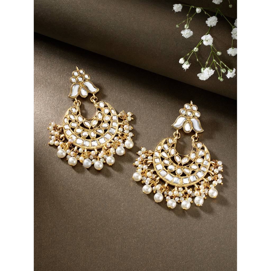 Peora Gold Plated Traditional Kundan Brass Alloy Long Necklace Jewellery Set With Earring Maang Tikka For Women Gi : PF25E105W