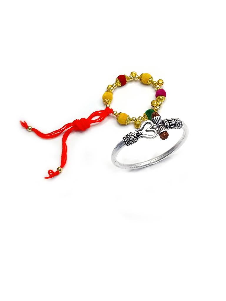 Luxury Bhai Bhabhi Rakhi Set With Mirror Design – Lumba Rakhi For Brother & Bhabhi | Raksha Bandhan Gift – 2026 Colle : BBH404