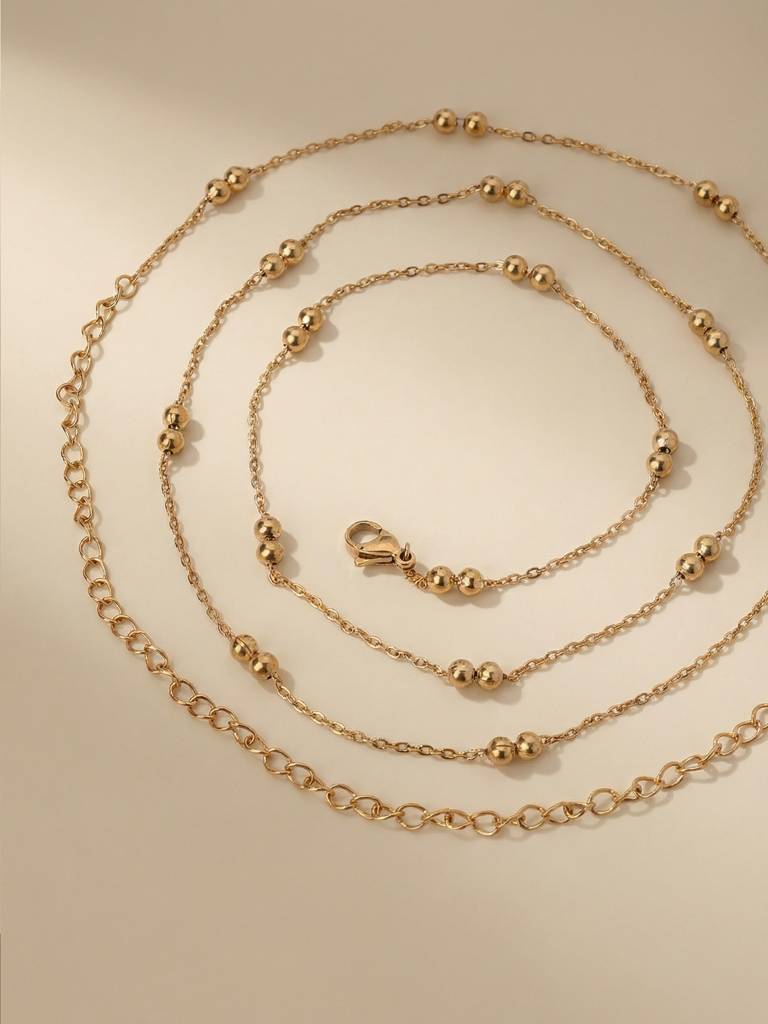 Dual Bead Linked Waist Chain For Women - Waterproof & Anti-Tarnish : W0017