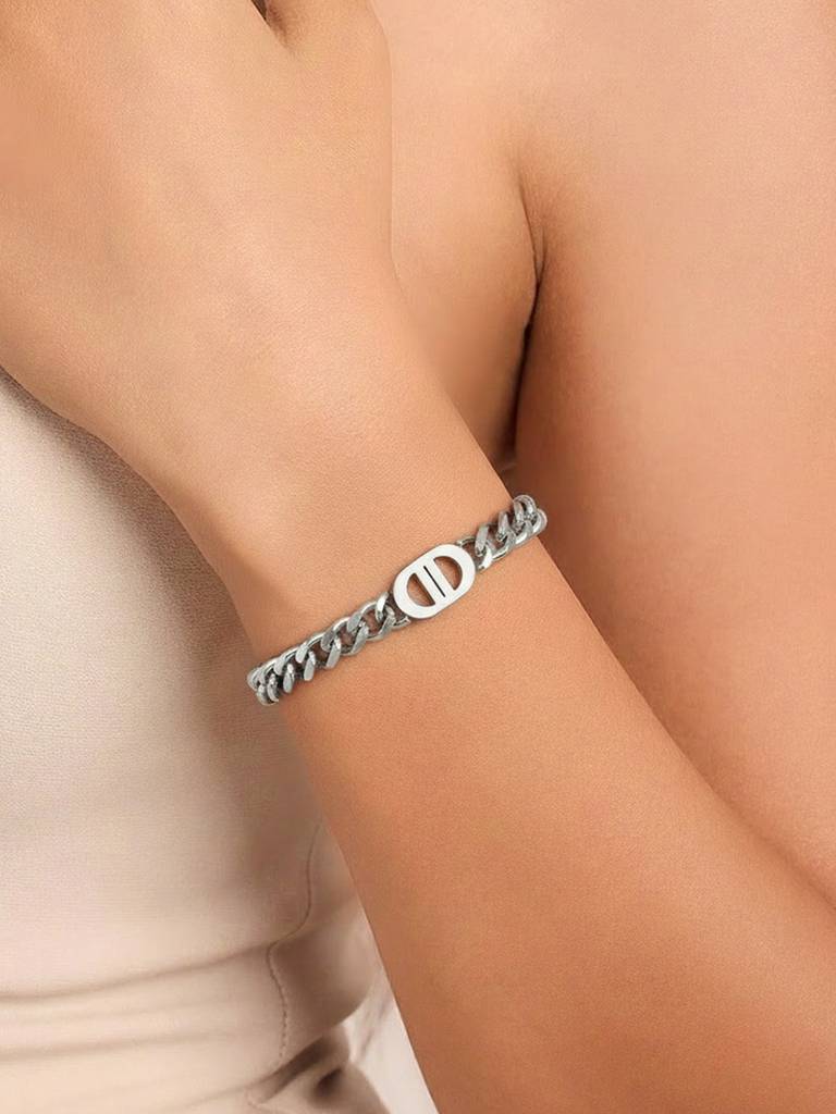 Cuban Plate Bracelet Stainless Steel Waterproof & Anti-Tarnish : B66SJSS0S